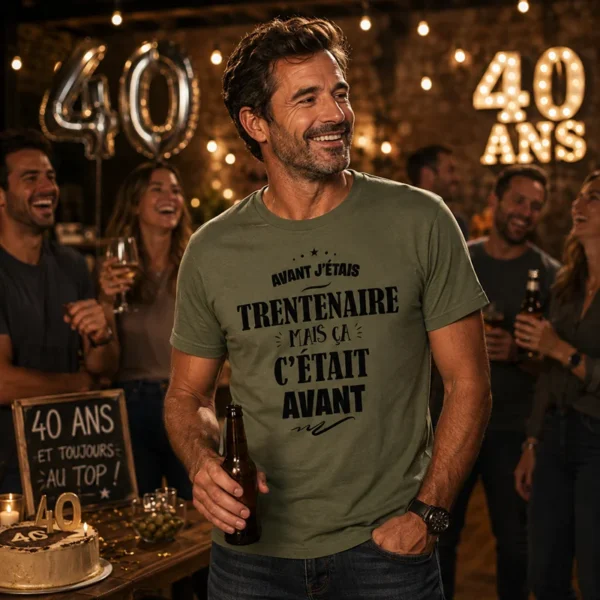 Tee shirt anniversaire 40 ans ancien trentenaire
