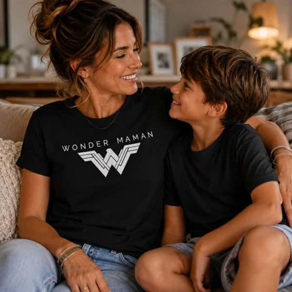 Tee shirt fete des meres wonder maman super hero