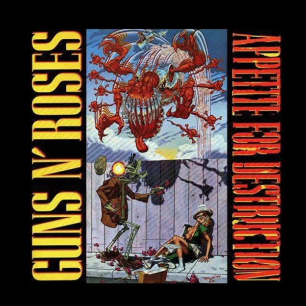 Motif tee shirt guns n roses appetite for destruction