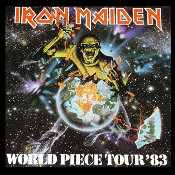 Motif tee shirt iron maiden world piece tour 83
