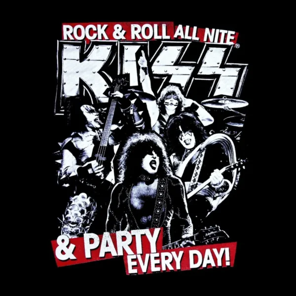 Motif tee shirt kiss rock and roll