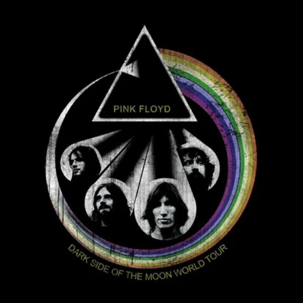 Motif tee shirt pink floyd dark side world tour
