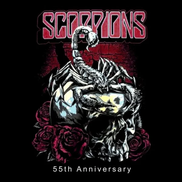 Motif tee shirt scorpions 55 anniversaire