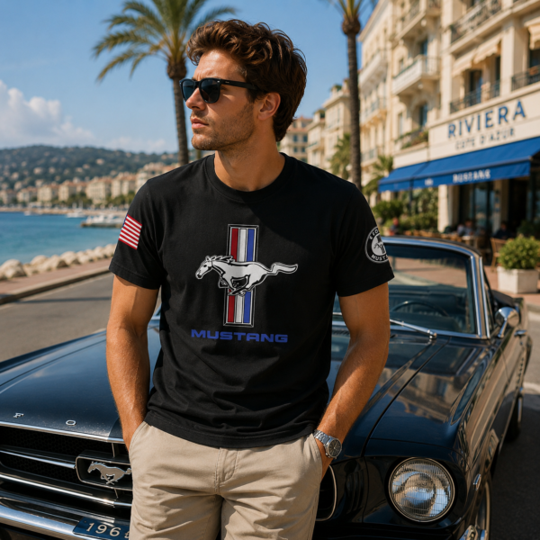 Tee shirt automobile retro ford mustang