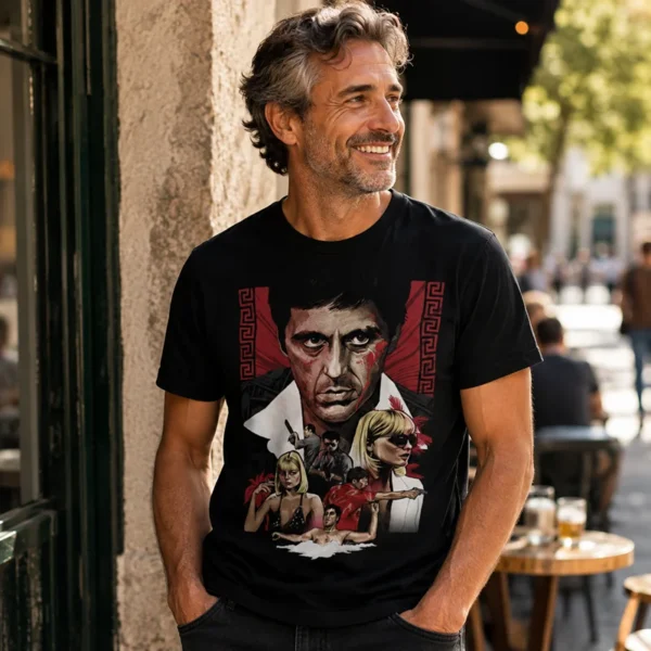 Tee shirt film annee 80 tony montana potrait