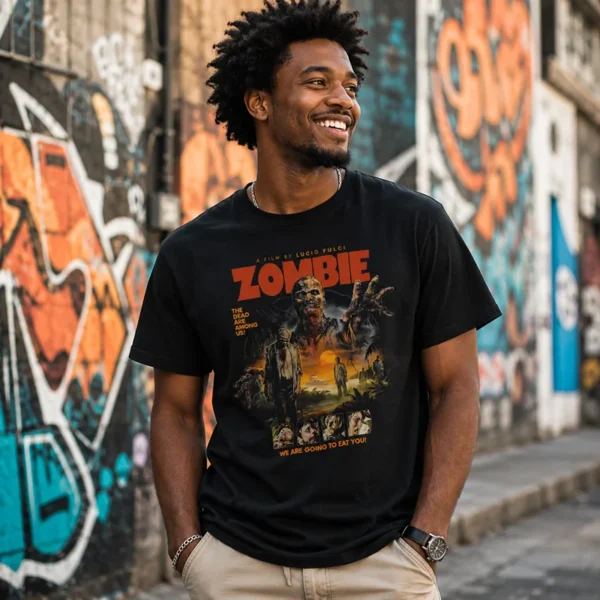 Tee shirt film horreur annee 80 zombie