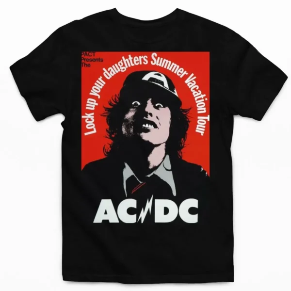 T-shirt AC/DC Noir Lock Up Your Daughters