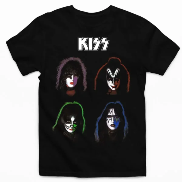 Tee shirt kiss music glam