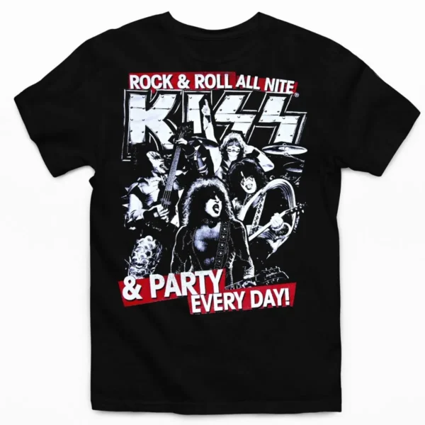 Tee shirt kiss rock and roll
