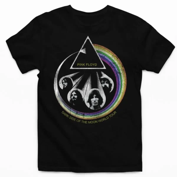 Tee shirt pink floyd dark side of the moon world tour
