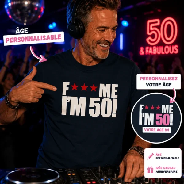Tee shirt anniversaire age personnalise disconight ibiza