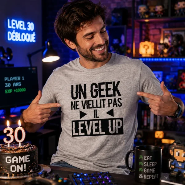 Tee shirt anniversaire pour geek gamer