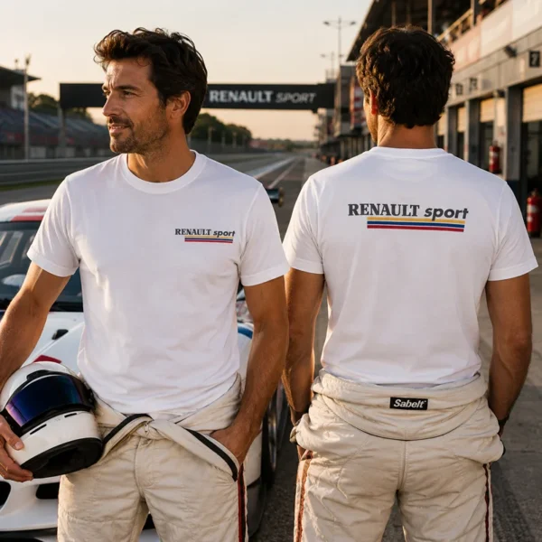 Tee shirt automobile logo renault sport retro