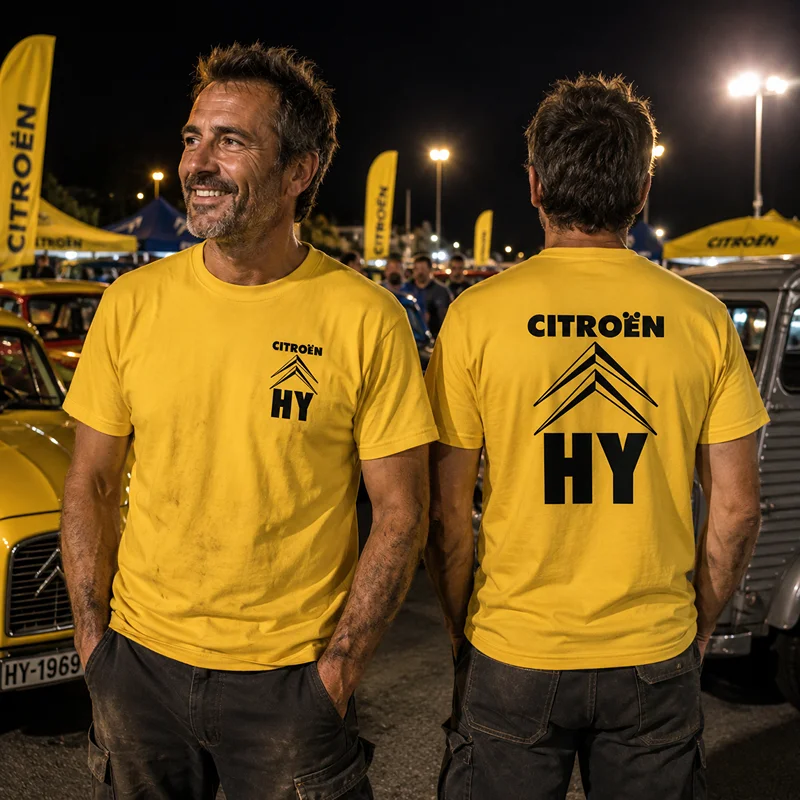 Tee shirt automobile retro citroen utilitaire HY