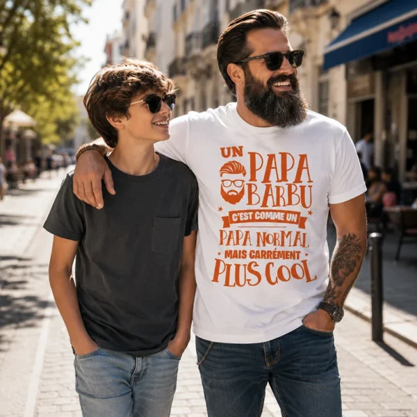 Tee shirt fete des peres papa barbu