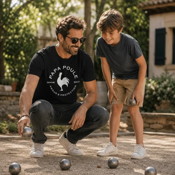 Tee shirt fete des peres papa poule