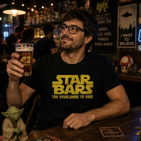 Tee shirt humour apero star bar