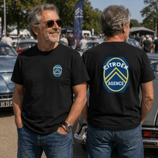 Tee shirt marque auto retro logo citroen service vintage