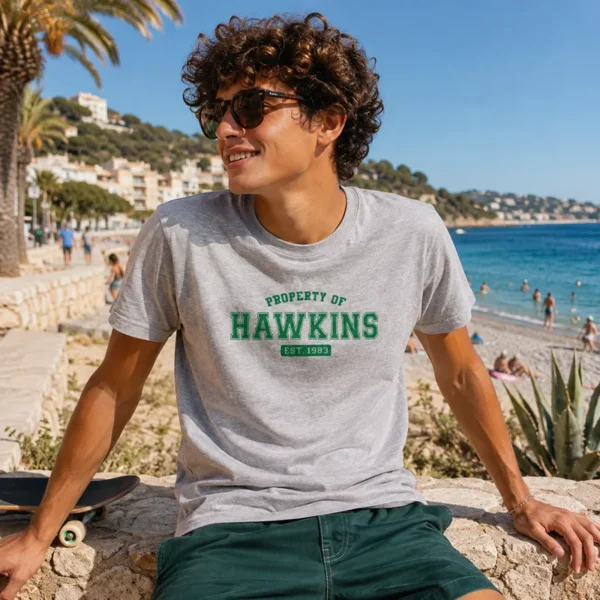 Tee shirt stranger things hawkins property