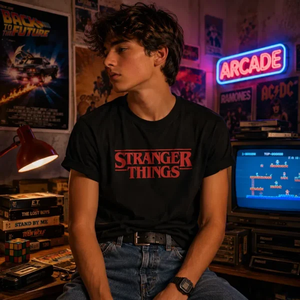 Tee shirt stranger things serie tv netflix