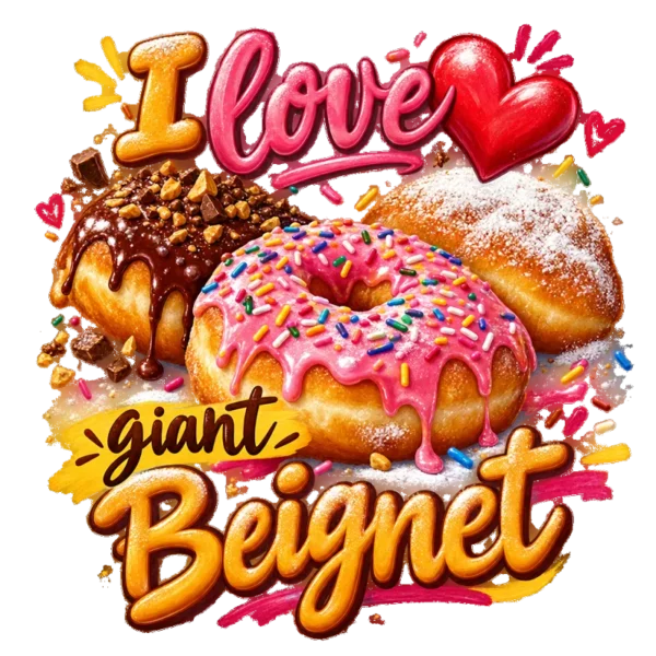 Motif tee shirt i love beignet