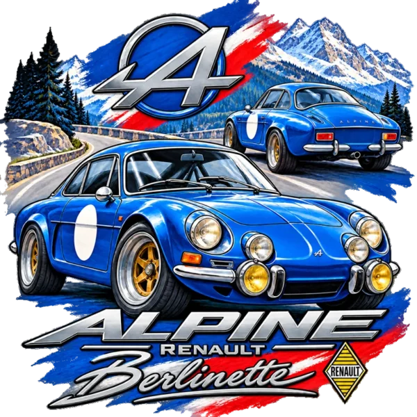 Tee shirt automobile ancienne alpine berlinette