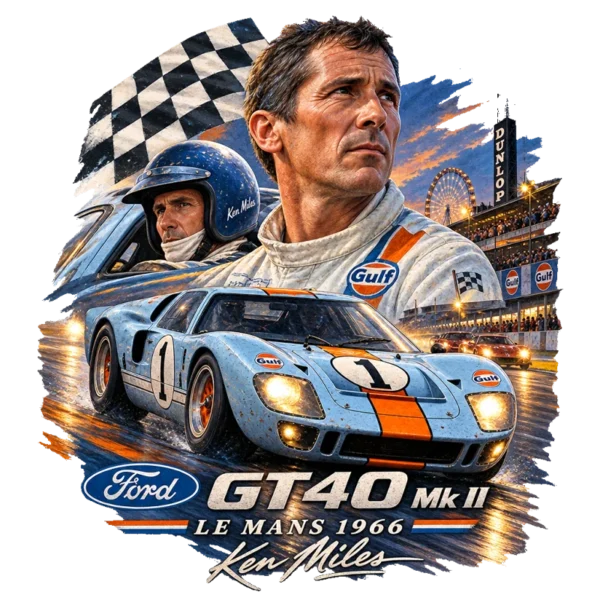 Tee shirt automobile ancienne ford gt40 le mans