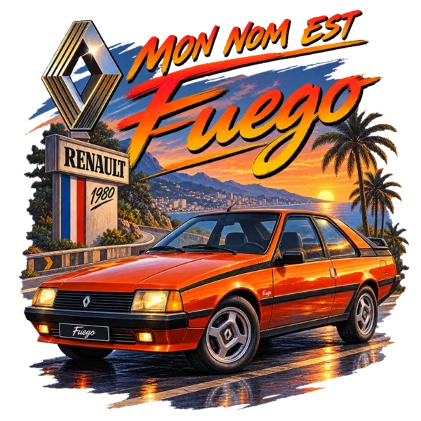 Tee shirt automobile ancienne renault fuego