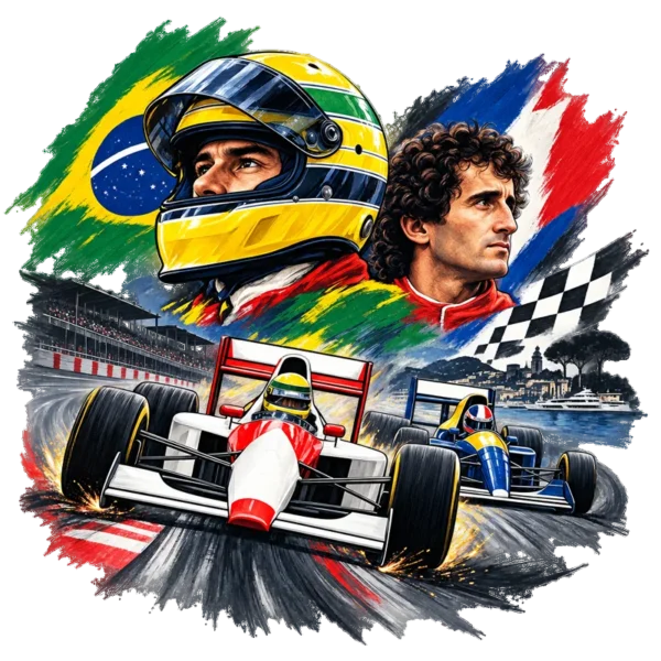 Tee shirt automobile formule 1 prost senna