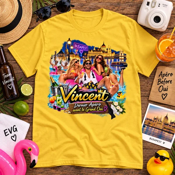 T-shirt EVG personnalisé avec prénom Le Grand Oui sur le thème de Budapest
