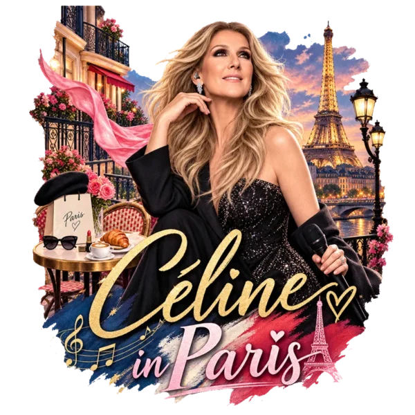 Tee shirt fan celine dion paris 2026