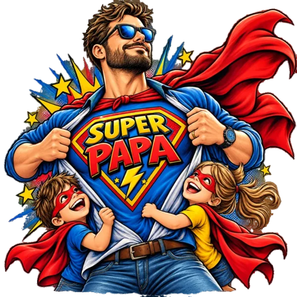 Tee shirt personnalis fete des peres super papa