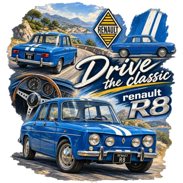 Tee shirt renault 8 classic